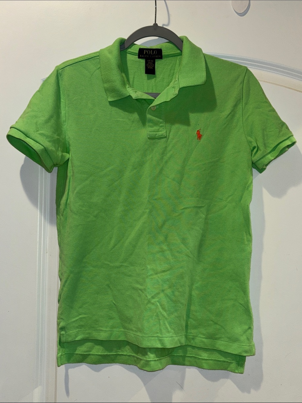 Polo by Ralph Lauren Lime Green Boys Polo Shirt with Orange Pony
